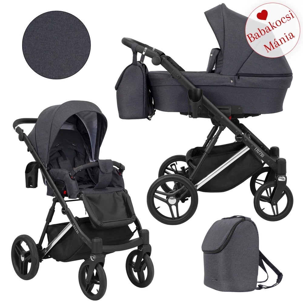 Többfunkciós babakocsi Kunert Lazzio Premium 2in1 - Silver 08 antracit
