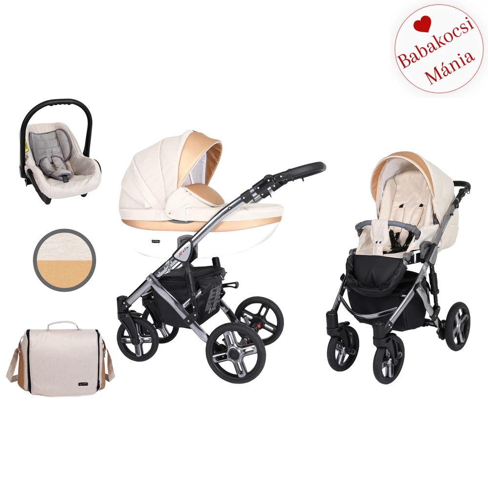CARLO BABAHORDOZÓVAL - Kunert Mila Premium Class 3in1 babakocsi - krém gold