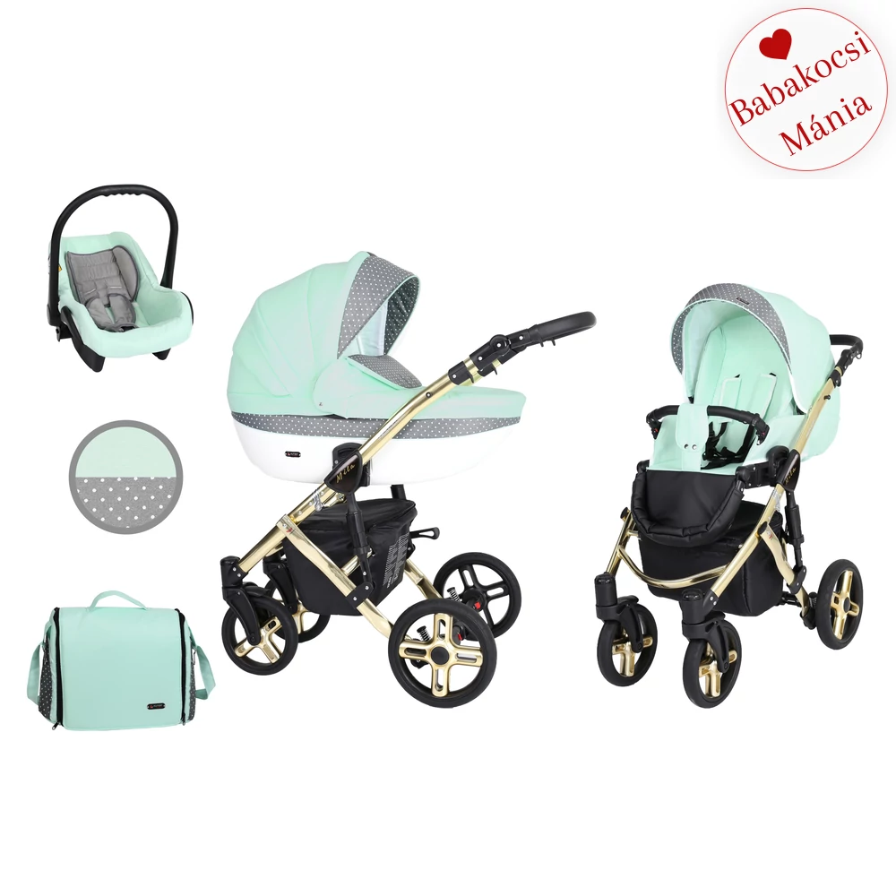 Babakocsi - Kunert Mila Premium Class 3in1 - Menta pöttyös