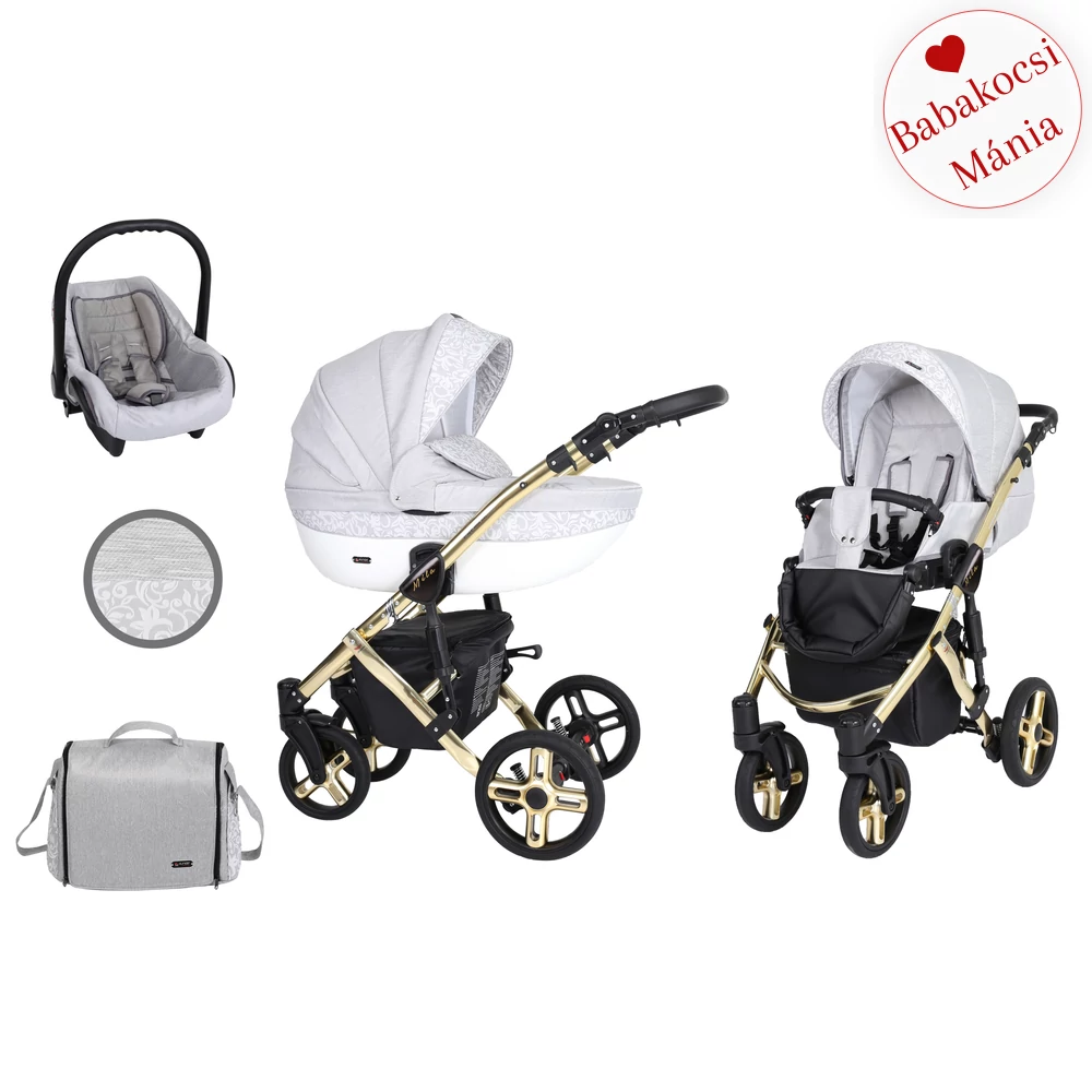 Babakocsi - Kunert Mila Premium Class 3in1 - Szürke indás