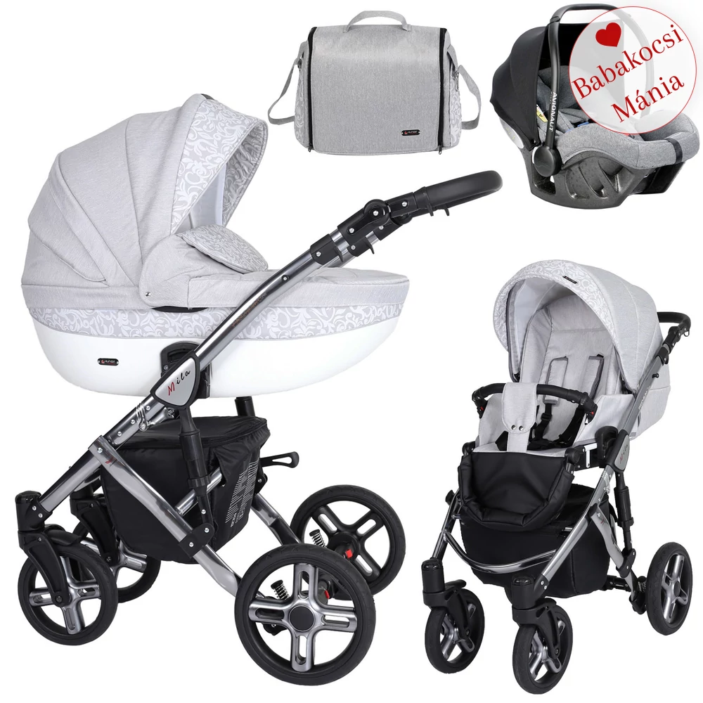 Babakocsi - Kunert Mila Premium Class 3in1 - Szürke indás