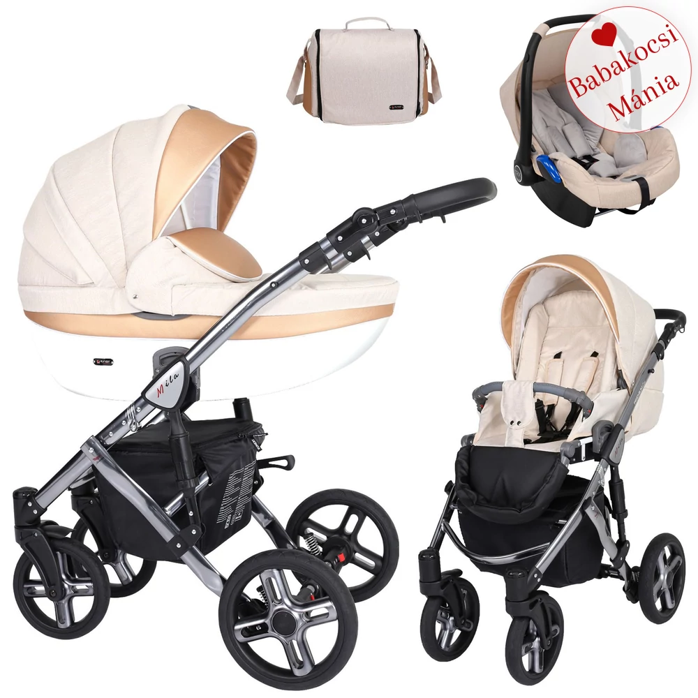 TRIX BABAHORDOZÓVAL - Kunert Mila Premium Class 3in1 babakocsi - krém gold