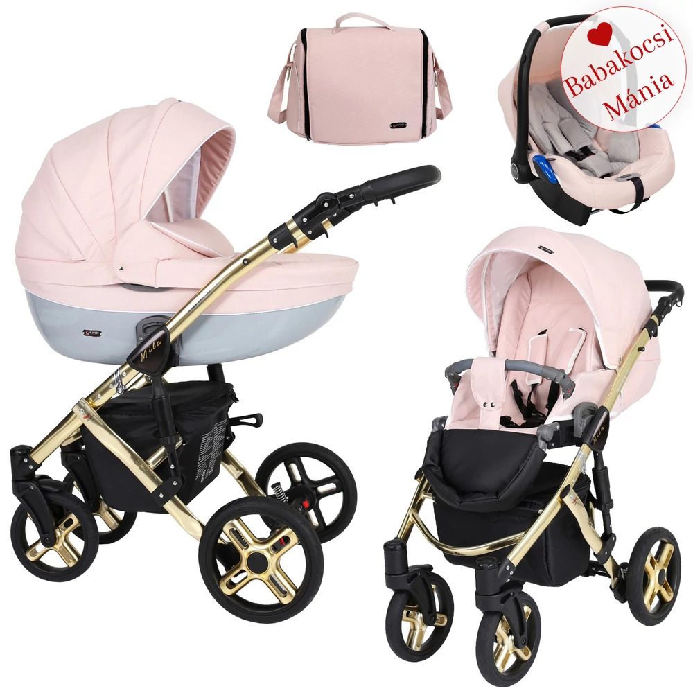 TRIX BABAHORDOZÓVAL - Kunert Mila Premium Class 3in1 babakocsi - rózsaszín