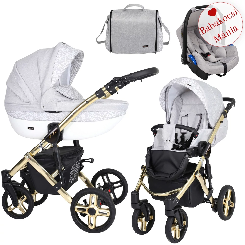 Babakocsi - Kunert Mila Premium Class 3in1 - Szürke indás