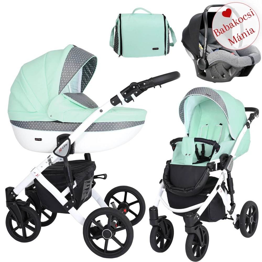 Babakocsi - Kunert Mila 3in1 - Menta-grafit pöttyös