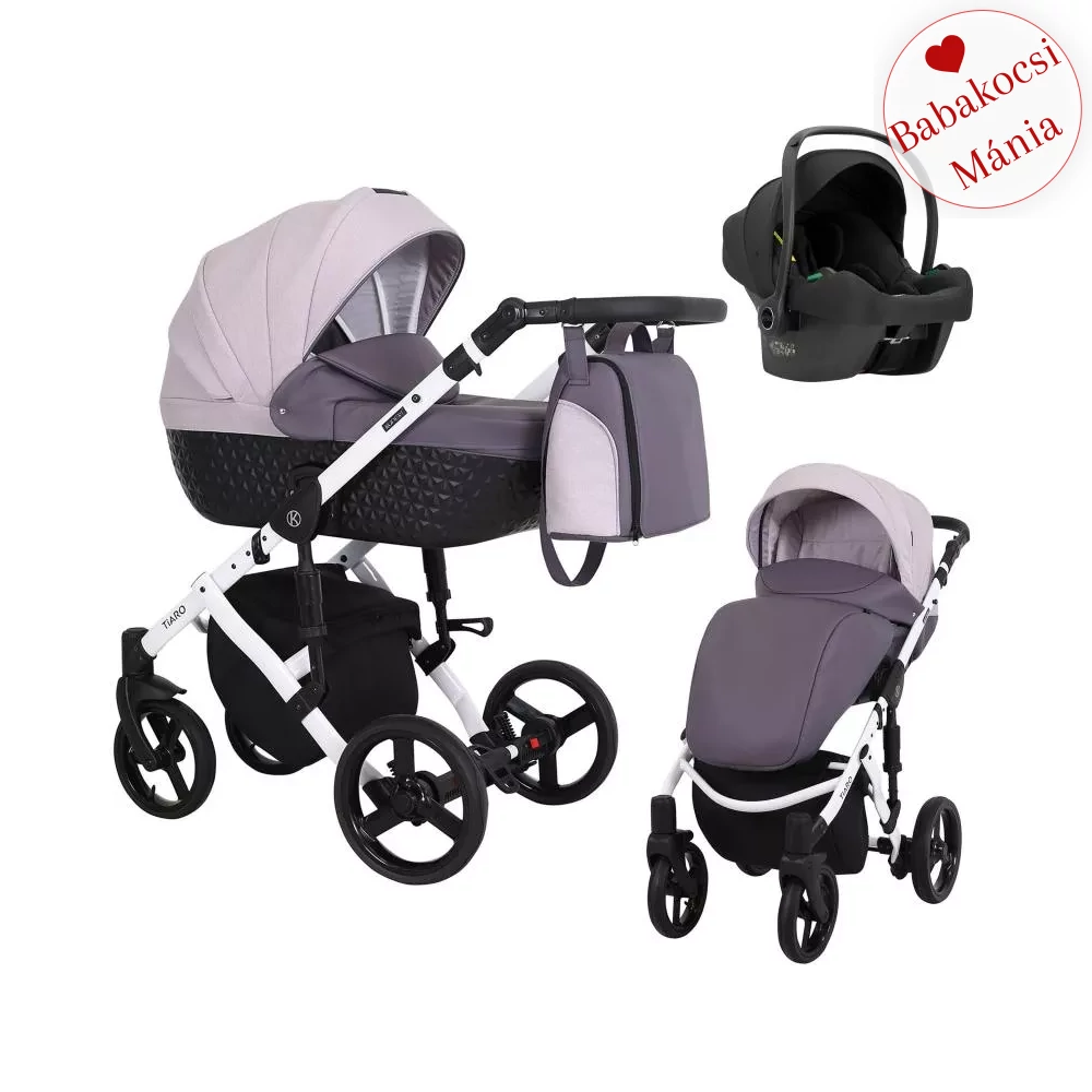 COSMO BABAHORDOZÓVAL - Kunert Tiaro 3in1 babakocsi - lila drapp