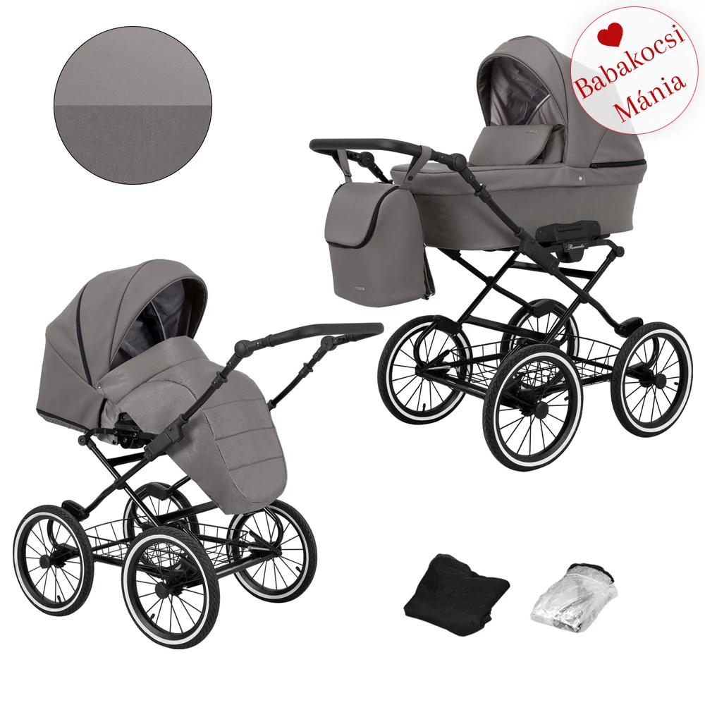 Babakocsi - Kunert Romantic 3in1 - fekete vázzal - 10 eco bőr