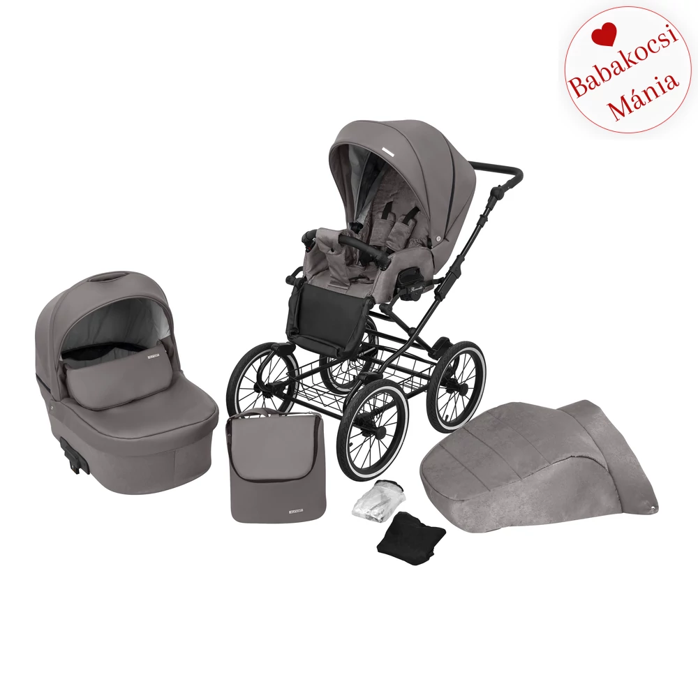 Babakocsi - Kunert Romantic 3in1 - fekete vázzal - 10 eco bőr