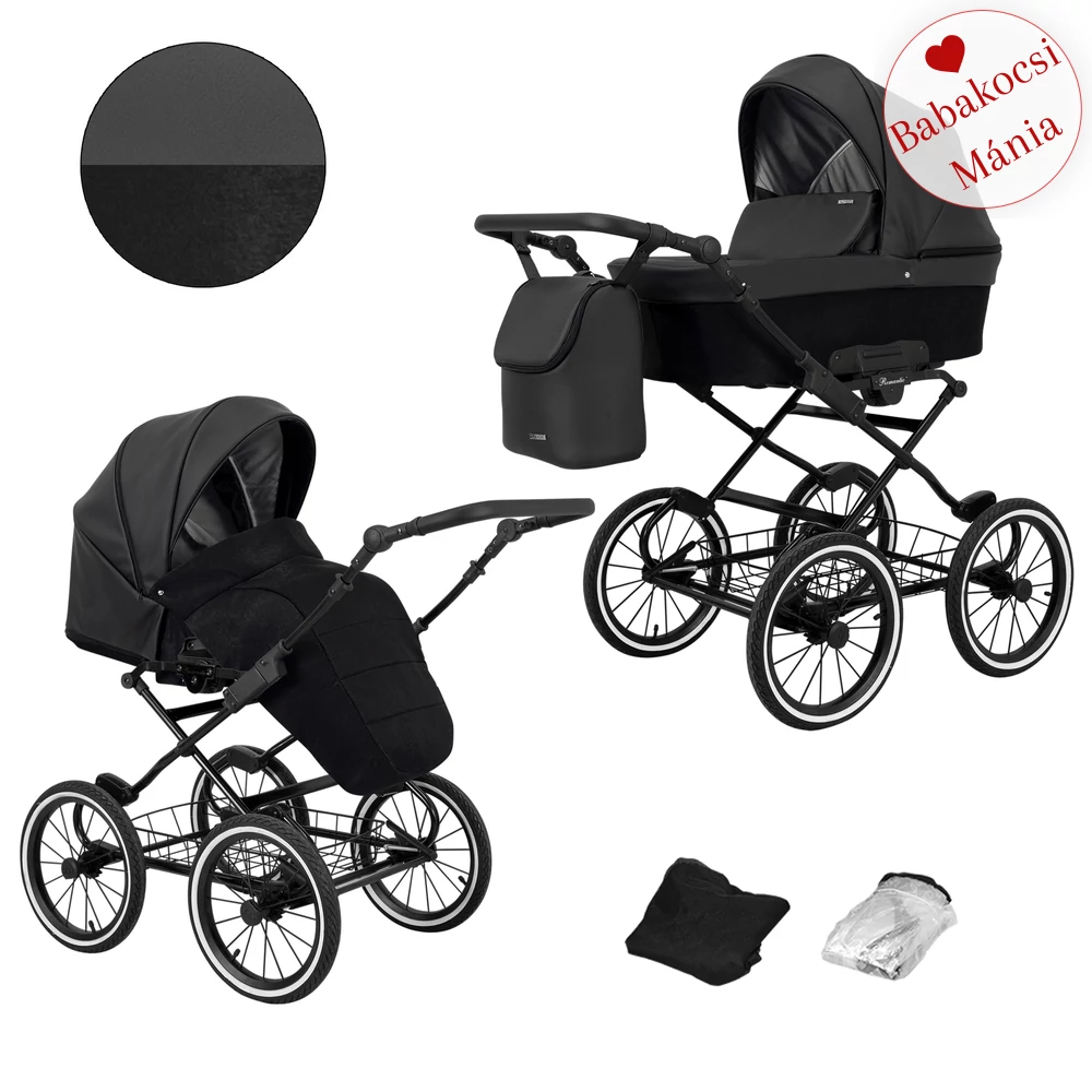 Babakocsi - Kunert Romantic 3in1 - fekete vázzal - 11 eco bőr