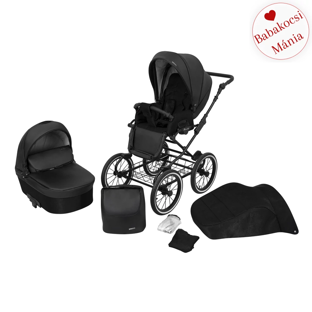 Babakocsi - Kunert Romantic 3in1 - fekete vázzal - 11 eco bőr