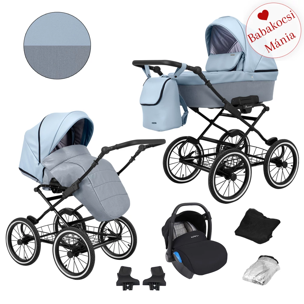 Babakocsi - Kunert Romantic 3in1 - fekete vázzal - 14 eco bőr