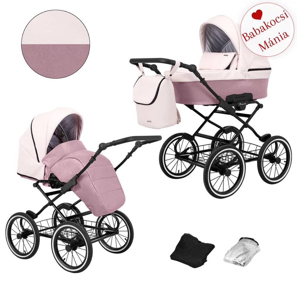 Babakocsi - Kunert Romantic 3in1 - fekete vázzal - 15 eco bőr