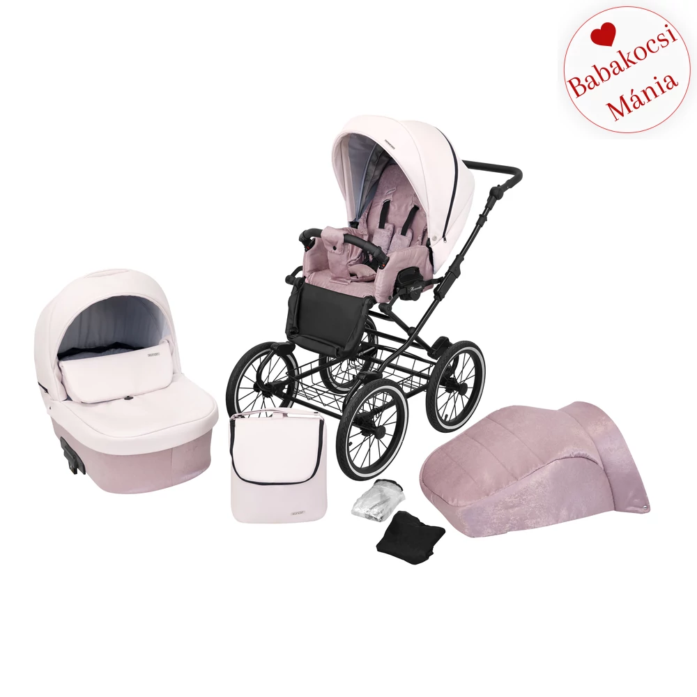 Babakocsi - Kunert Romantic 3in1 - fekete vázzal - 15 eco bőr