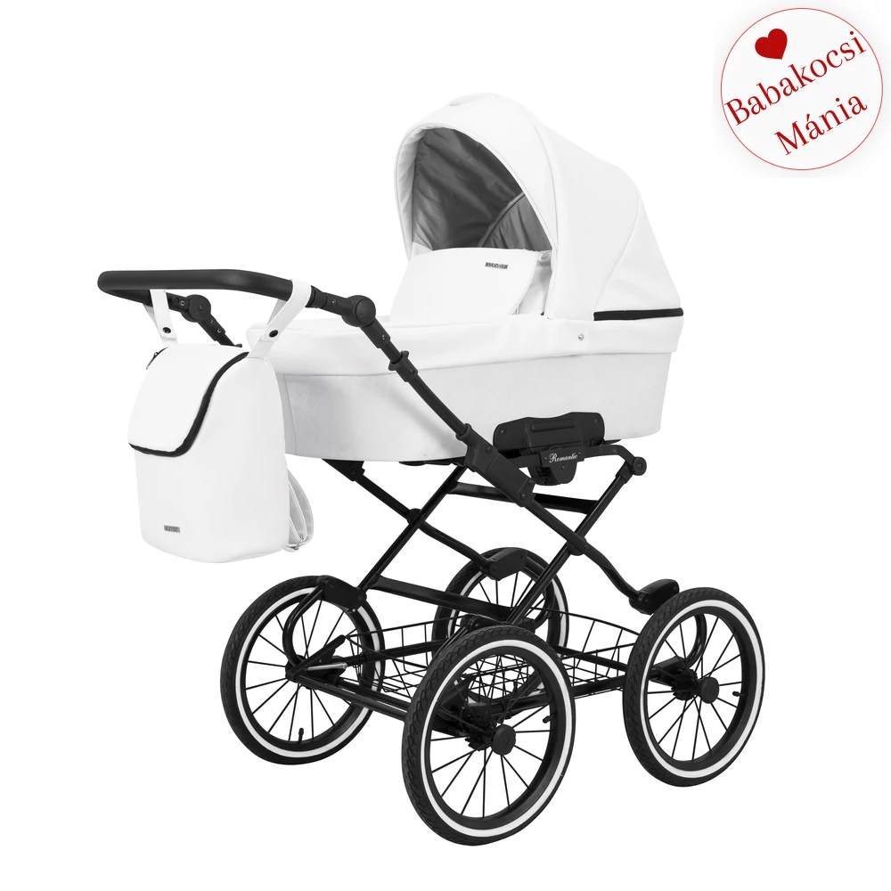 Babakocsi - Kunert Romantic 2in1 - fekete vázzal - 16 eco bőr