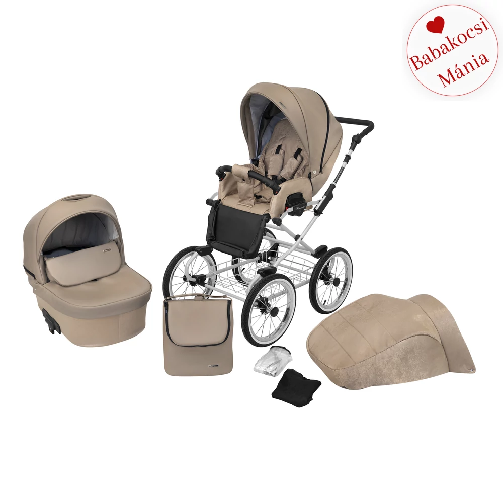 Babakocsi - Kunert Romantic 2in1 - szürke vázzal - 12 eco bőr