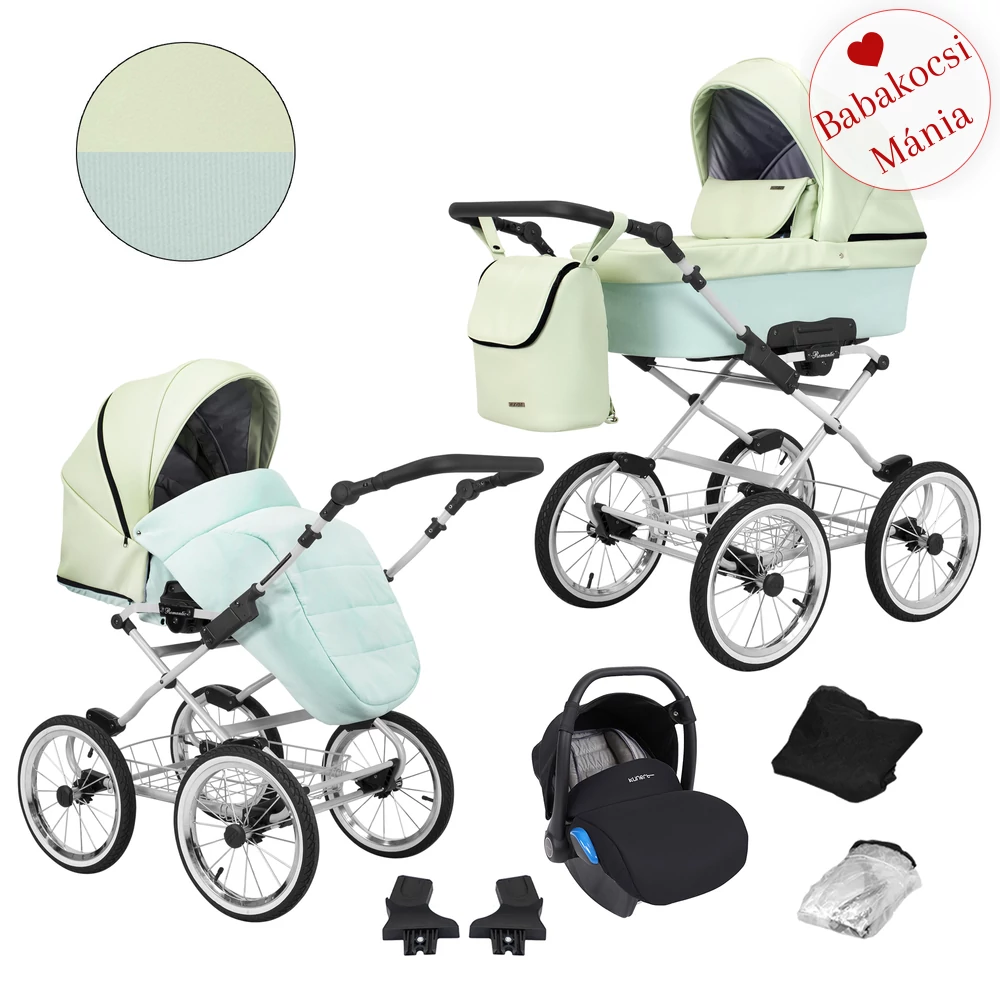 Babakocsi - Kunert Romantic 3in1 - szürke vázzal - 13 eco bőr
