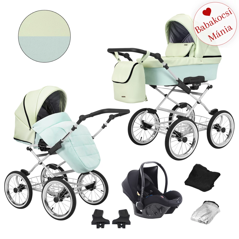 Babakocsi - Kunert Romantic 3in1 - szürke vázzal - 13 eco bőr
