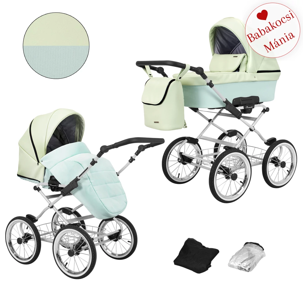 Babakocsi - Kunert Romantic 3in1 - szürke vázzal - 13 eco bőr
