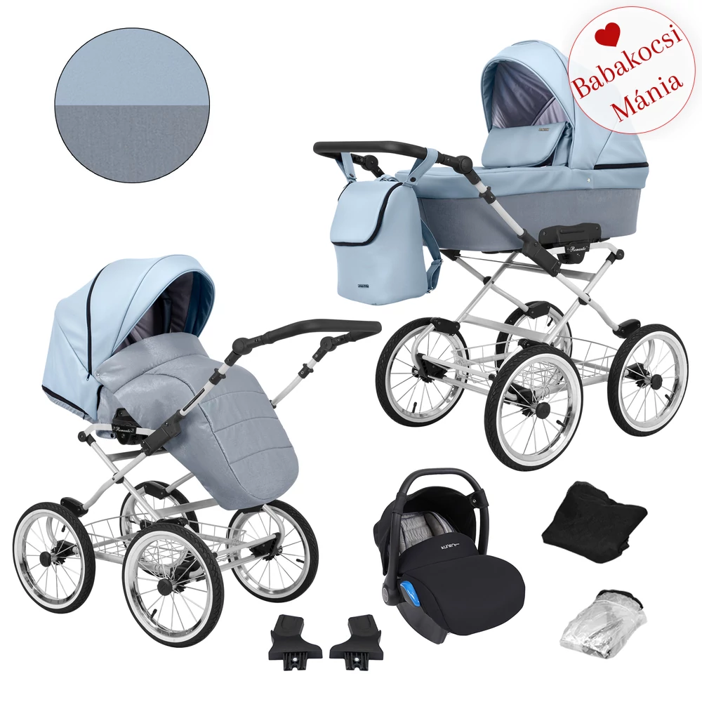 Babakocsi - Kunert Romantic 3in1 - szürke vázzal - 14 eco bőr