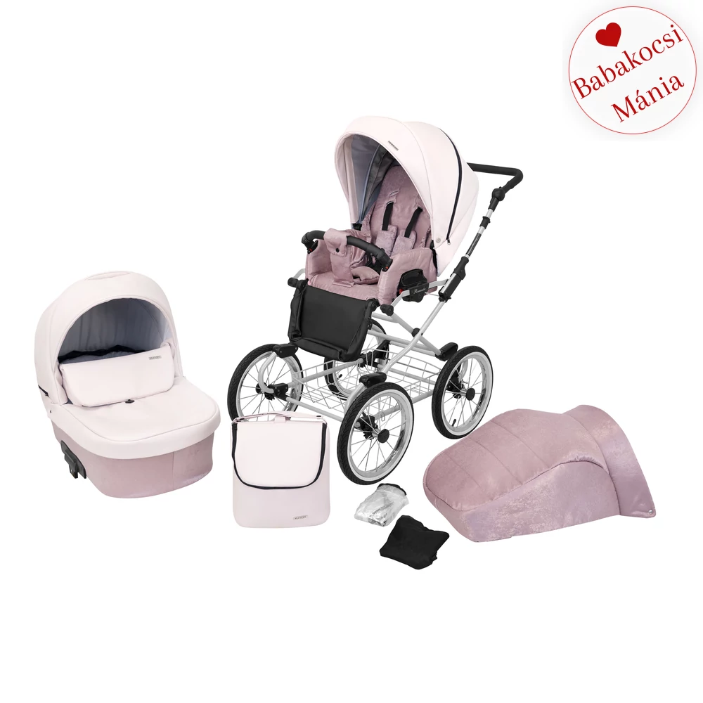 Babakocsi - Kunert Romantic 2in1 - szürke vázzal - 15 eco bőr
