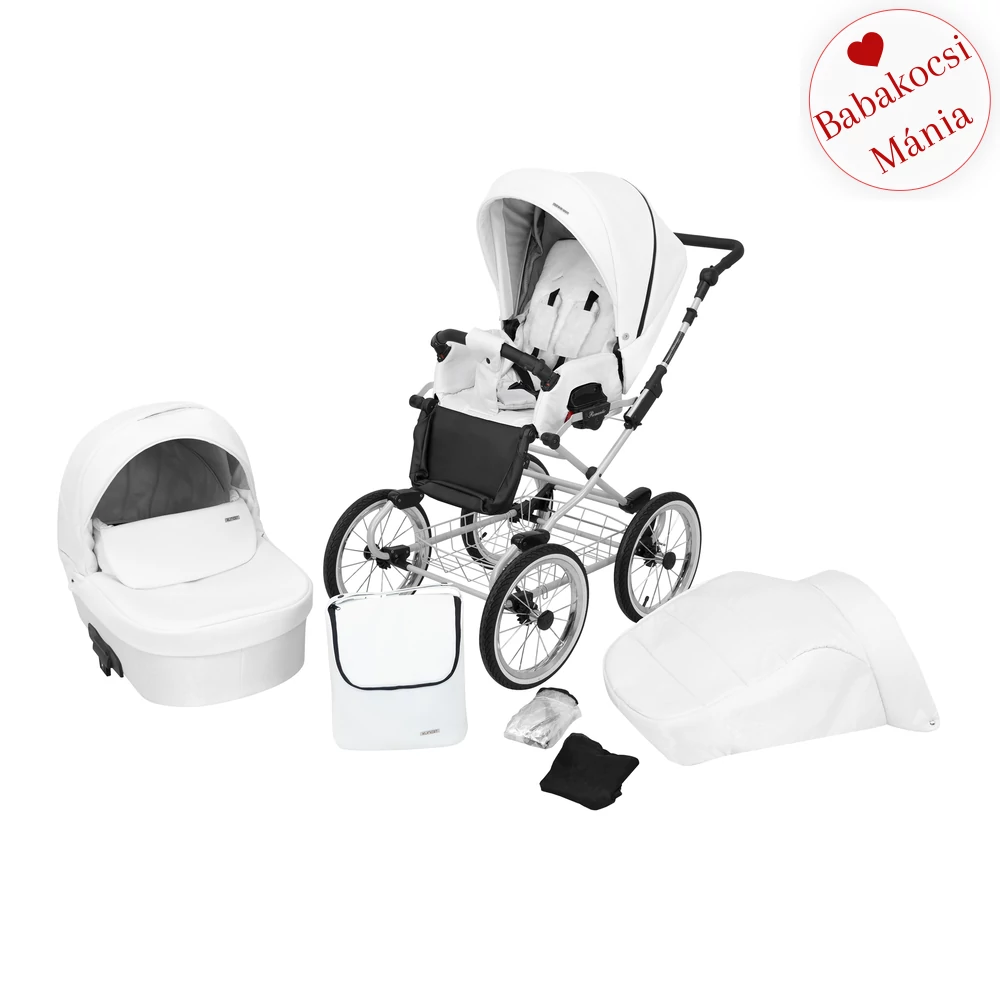 Babakocsi - Kunert Romantic 2in1 - szürke vázzal - 16 eco bőr