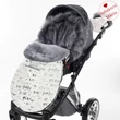 Kép 1/4 - Bundazsák babakocsiba - Berry Baby Fluffy - ezüst szürke feliratos