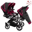 Kép 4/10 - Ikerbabakocsi hármasikrek számára - BabyActive Trippy PREMIUM 2in1 - Amarant