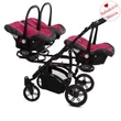 Kép 5/10 - Ikerbabakocsi hármasikrek számára - BabyActive Trippy PREMIUM 2in1 - Amarant