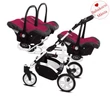 Kép 8/10 - Ikerbabakocsi hármasikrek számára - BabyActive Trippy PREMIUM 2in1 - Amarant