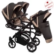 Kép 4/10 - Ikerbabakocsi hármasikrek számára - BabyActive Trippy PREMIUM 2in1 - Beige