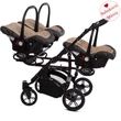 Kép 5/10 - Ikerbabakocsi hármasikrek számára - BabyActive Trippy PREMIUM 2in1 - Beige