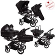 Kép 2/10 - Ikerbabakocsi hármasikrek számára - BabyActive Trippy PREMIUM 2in1 - Black