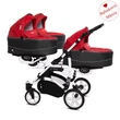 Kép 6/10 - Ikerbabakocsi hármasikrek számára - BabyActive Trippy PREMIUM 2in1 - Rosso