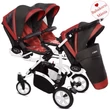 Kép 7/10 - Ikerbabakocsi hármasikrek számára - BabyActive Trippy PREMIUM 2in1 - Rosso