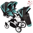 Kép 7/10 - Ikerbabakocsi hármasikrek számára - BabyActive Trippy PREMIUM 2in1 - Tropic