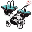 Kép 8/10 - Ikerbabakocsi hármasikrek számára - BabyActive Trippy PREMIUM 2in1 - Tropic