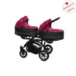 Kép 1/6 - BabyActive ikerbabakocsi  aluvázzal -  Twinni Premium Amarant