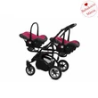 Kép 3/6 - Ikerbabakocsi - BabyActive Twinni PREMIUM 2in1 - Amarant