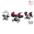 Kép 4/6 - Ikerbabakocsi - BabyActive Twinni PREMIUM 2in1 - Amarant