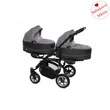 Kép 1/6 - BabyActive ikerbabakocsi  aluvázzal -  Twinni Premium Silver