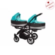 Kép 1/6 - BabyActive ikerbabakocsi  aluvázzal -  Twinni Premium Tropic
