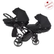 Kép 1/9 - Ikerbabakocsi fekete színben - Junama Diamond Basic DUO SLIM