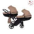 Kép 1/9 - Ikerbabakocsi bézs színben - Junama Diamond Basic DUO SLIM