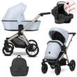 Kép 1/3 - Kunert Brav alumínium vázas 3in1 babakocsi: 14 Baby blue Eco