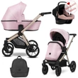 Kép 1/3 - Kunert Brav alumínium vázas 3in1 babakocsi: 15 Baby Pink Eco