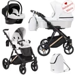 Kép 1/6 - Multifunkciós babakocsi Kunert Lazzio Premium 3in1 - hordozóval - 16 fehér eco bőr
