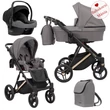 Kép 1/6 - Multifunkciós babakocsi Kunert Lazzio Premium 3in1 - hordozóval - 10 grafit eco bőr