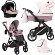 Kép 1/6 - Multifunkciós babakocsi Kunert Lazzio Premium 3in1 - hordozóval - 15 rózsaszín eco bőr
