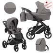 Kép 1/6 - Többfunkciós babakocsi Kunert Lazzio Premium 2in1 - Silver 10 grafit eco-bőr