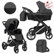Kép 1/6 - Többfunkciós babakocsi Kunert Lazzio Premium 2in1 - Silver 11 fekete eco-bőr